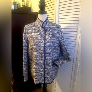 Women's dark blue and White Tweed Jacket